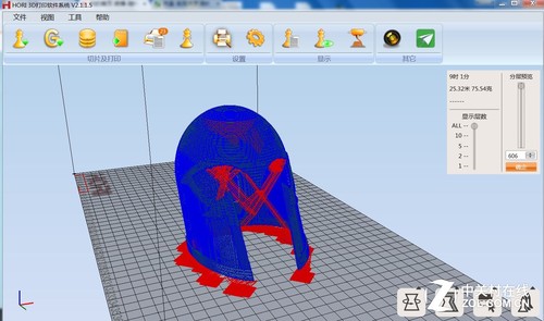 弘瑞軟件 樹狀支撐切片 打印時間預計9小時