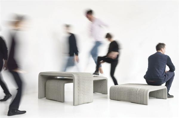 Studio 7.5和XtreeE合作3D打印令人驚嘆的編織混凝土長凳 Studio 7.5和XtreeE合作3D打印令人驚嘆的編織混凝土長凳