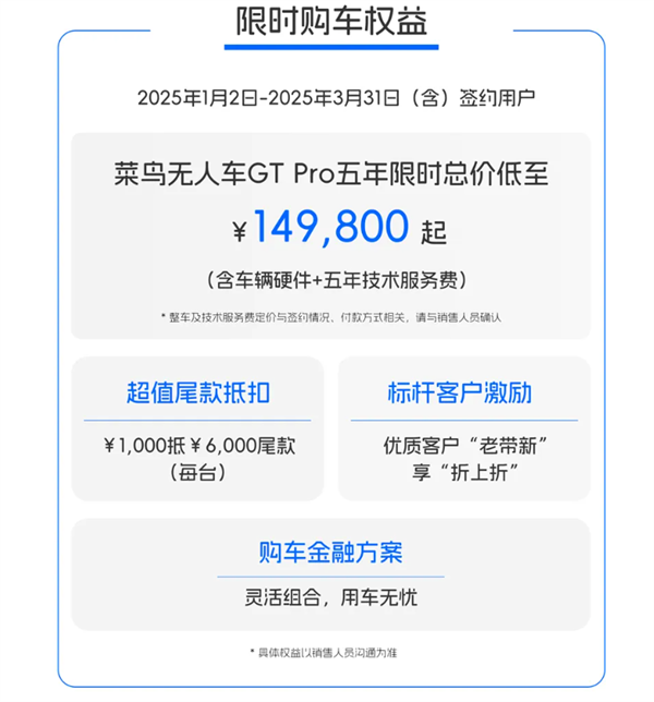 14.98萬起!菜鳥發布GT Pro全新無人車:L4級自動駕駛 180km續航